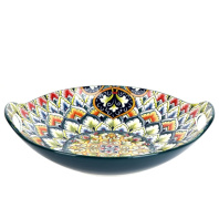   "Arabesque"зеленый Блюдо кругл. с ручк. 22,5*20,5*4,5см. ENS.0860013