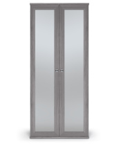 ПАРМА НЕО шкаф- 2-х дверный с зеркалом Лиственница темная, экокожа дила