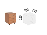 Альфа 61.47 Тумба 3 ящика замком