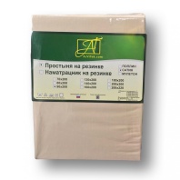 ПР-СО-Р-090-КП Кофейная Пена простыня Сатин однотонный на резинке 90х200х25																