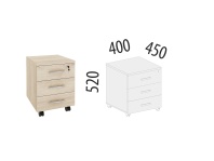 Альфа 64.47 Тумба 3 ящика с замком 