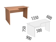 Рубин 42.48 Стол эргономичный левый Рубин 42.48 Стол эргономичный левый