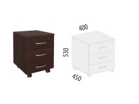 Лидер Престиж 83.10 Тумба 3 ящика с замком Лидер Престиж 83.10 Тумба 3 ящика с замком