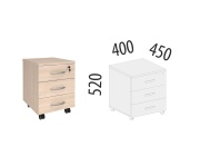 Альфа 63.47 Тумба 3 ящика с замком 