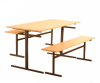 Стол нерегулируемый  СТ-02 6 мест+2 скамьи