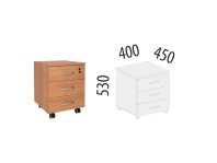 Рубин 42.61 Тумба 3 ящика с замком Рубин 42.61 Тумба 3 ящика с замком