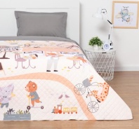   Покрывало "Этель" 1,5 сп Fantasy town, 145*210 см, микрофибра 5430017							