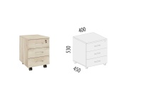 Лидер 84.10 Тумба 3 ящика с замком 