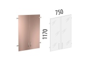 Альфа 64.38 Двери стеклянные тонированные 3 секции 