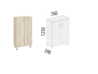 Лидер 84.30 Шкаф 3 секции с дверями ЛДСП