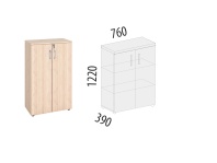 Альфа 63.64 Шкаф 3 секции с дверями ЛДСП