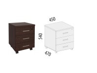 Цезарь 21.05 Тумба 3 ящика с замком Цезарь 21.05 Тумба 3 ящика с замком