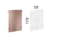 Альфа 63.38 Двери стеклянные тонированные 3 секции 