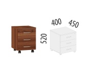 Альфа 62.47 Тумба 3 ящика с замком Альфа 62.47 Тумба 3 ящика с замком