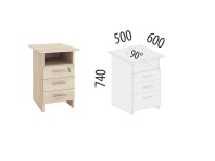 Альфа 64.60 Тумба приставная с замком